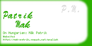 patrik mak business card